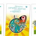 <h3>Illustrations mascottes : </h3><i>Supports de communication pour un programme d'observation de la faune (CPIE)</i>